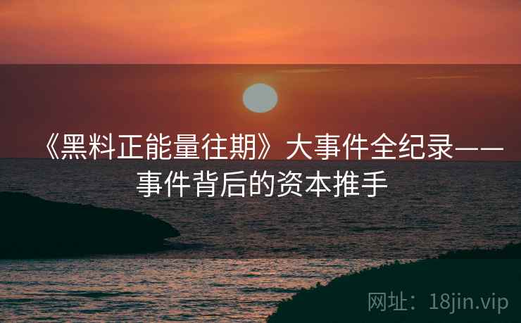 《黑料正能量往期》大事件全纪录——事件背后的资本推手  第2张
